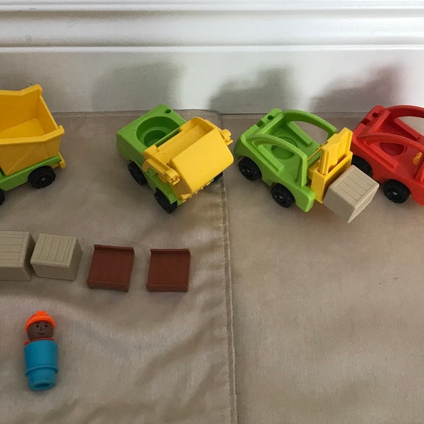 Fisher Price Little People Lift and Load Construction Vehicles and Accessories  1976