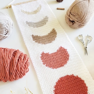 Crochet Pattern | The Autumn Moon Phase Wall Hanging | Moon Phase Crochet Pattern | Crochet Wall Hanging Pattern | Instant Download | PDF