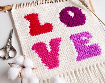 Crochet Pattern | The Big Love Wall Hanging | Crochet Wall Hanging | LOVE Wall Hanging | Valentine's Day Crochet Pattern | Instant Download