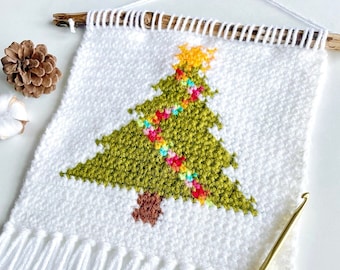 Crochet Pattern | The Teeny Weanie Christmas Tree Wall Hanging | Wall Hanging Crochet Pattern | Christmas Crochet Pattern | Instant Download