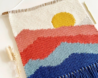 Crochet Pattern | The Sun Ridge Wall Hanging | Sun Mountain Wall Hanging Pattern | Crochet Wall Hanging Pattern | Instant Download | PDF