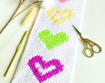 Crochet Pattern | The Mini Hearts of Love Wall Hanging | Wall Hanging Crochet Pattern | Crochet Hearts | Valentine's Day Crochet Pattern
