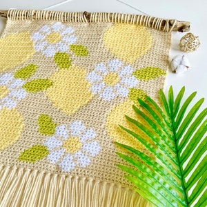 Crochet Pattern | The Lemon Daisy Wall Hanging | Wall Hanging Crochet Pattern | Crochet Tapestry | Instant Download | PDF