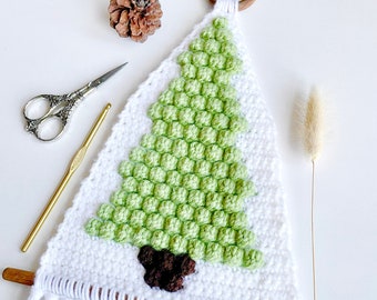 Crochet Pattern | The Bobble Around the Christmas Tree Wall Hanging | Wall Hanging Crochet Pattern | Christmas Tree Crochet Pattern | PDF