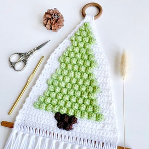 Crochet Pattern | The Bobble Around the Christmas Tree Wall Hanging | Wall Hanging Crochet Pattern | Christmas Tree Crochet Pattern | PDF