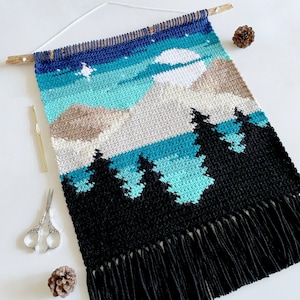 Crochet Pattern The Mountainside Wall Hanging Mountain Wall Hanging Pattern Crochet Wall Hanging Pattern Instant Download PDF image 1