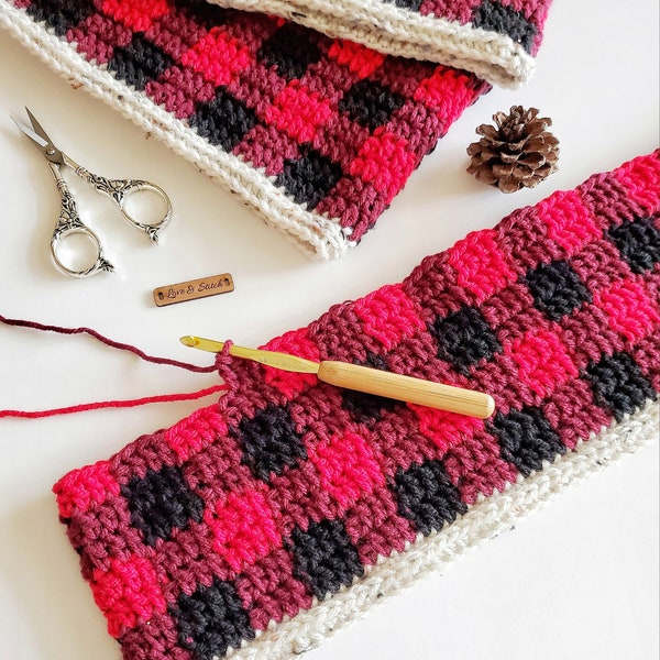 Crochet Pattern | The Autumn Plaid Scarf | Crochet Scarf Pattern | Crochet Plaid Scarf Pattern | Crochet Plaid Pattern | Instant Download
