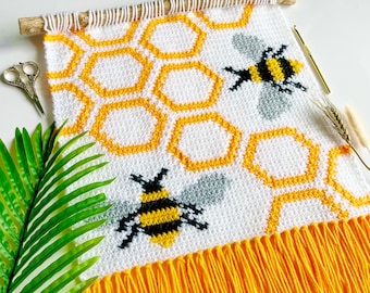 Crochet Pattern | The Bee Hive Wall Hanging | Crochet Wall Hanging Pattern | Spring Crochet Pattern | Instant Download | PDF