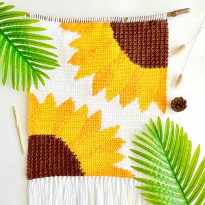 Crochet Pattern | The Sunflower Field Wall Hanging | Crochet Wall Hanging Pattern | Sunflower Crochet Pattern | Instant Download | PDF