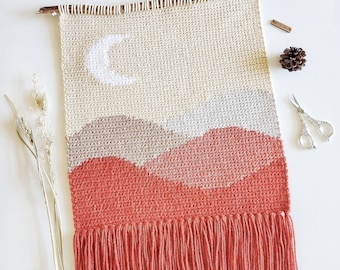 Crochet Pattern | The Moon Ridge Wall Hanging | Moon Mountain Wall Hanging Pattern | Crochet Wall Hanging Pattern | Instant Download | PDF