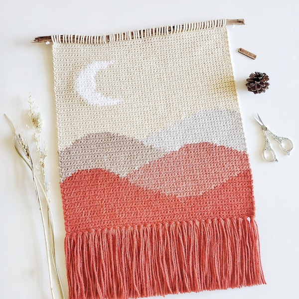 Crochet Pattern | The Moon Ridge Wall Hanging | Moon Mountain Wall Hanging Pattern | Crochet Wall Hanging Pattern | Instant Download | PDF