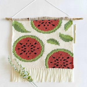 Crochet Pattern The Watermelon Garden Wall Hanging Wall Hanging Crochet Pattern Watermelon Crochet Pattern Instant Download PDF image 1