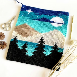 Crochet Pattern The Mini Mountainside Wall Hanging Mountain Wall Hanging Pattern Crochet Wall Hanging Pattern Instant Download PDF image 1