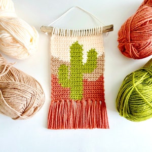 Crochet Pattern | The Teeny Weanie Cactus Wall Hanging | Wall Hanging Crochet Pattern | Cactus Crochet Pattern | Instant Download | PDF