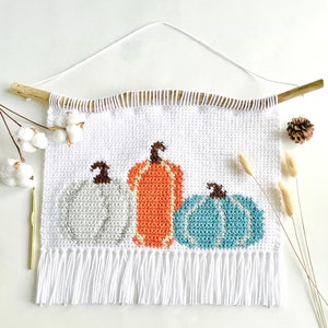 Crochet Pattern | The Pumpkin Trio Wall Hanging | Crochet Wall Hanging Pattern | Pumpkin Crochet Pattern | Instant Download | PDF