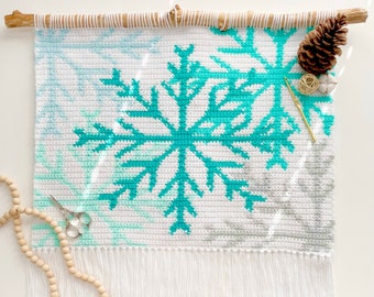 Crochet Pattern | The Winter Wonderland Wall Hanging | Crochet Wall Hanging Pattern | Crochet Snowflake | Crochet Home Decor | PDF