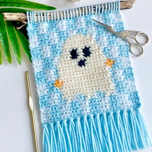 Crochet Pattern | The Groovy Ghost Wall Hanging | Wall Hanging Crochet Pattern | Crochet Tapestry | Crochet Ghost Pattern | Instant Download