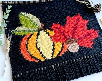 Crochet Pattern | The Autumn Nights Wall Hanging | Wall Hanging Crochet Pattern | Crochet Tapestry | Fall Crochet Pattern | Instant Download