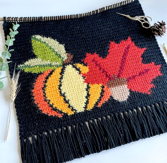 Crochet Pattern | The Autumn Nights Wall Hanging | Wall Hanging Crochet Pattern | Crochet Tapestry | Fall Crochet Pattern | Instant Download