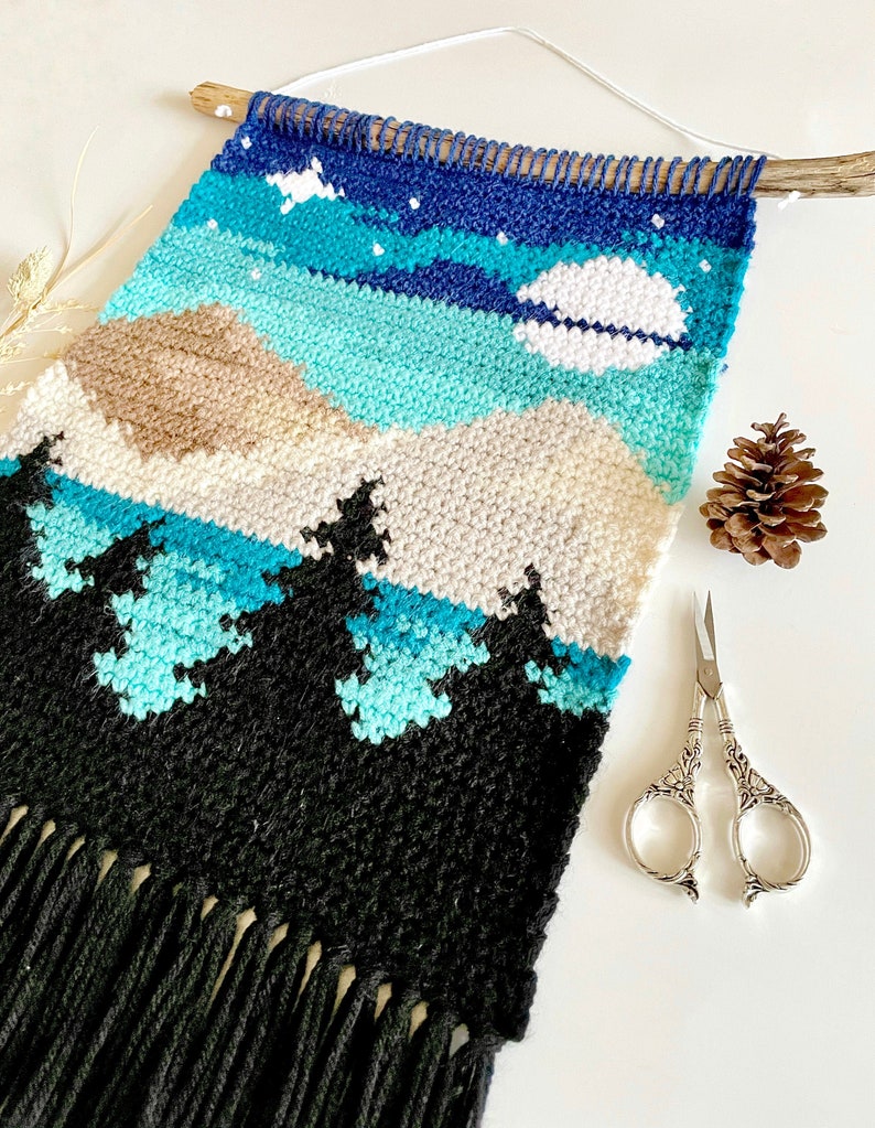 Crochet Pattern The Mini Mountainside Wall Hanging Mountain Wall Hanging Pattern Crochet Wall Hanging Pattern Instant Download PDF image 3