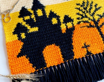 Crochet Pattern | A Very Haunted Wall Hanging | Wall Hanging Crochet Pattern | Crochet Tapestry | Halloween Crochet Pattern | PDF