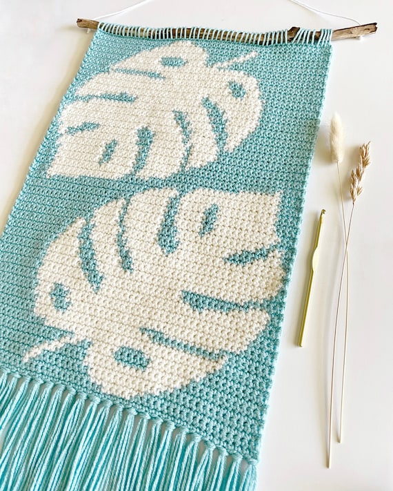 Monstera Leaf Crochet Wall Hanging Pattern | Intermediate Level (PDF)