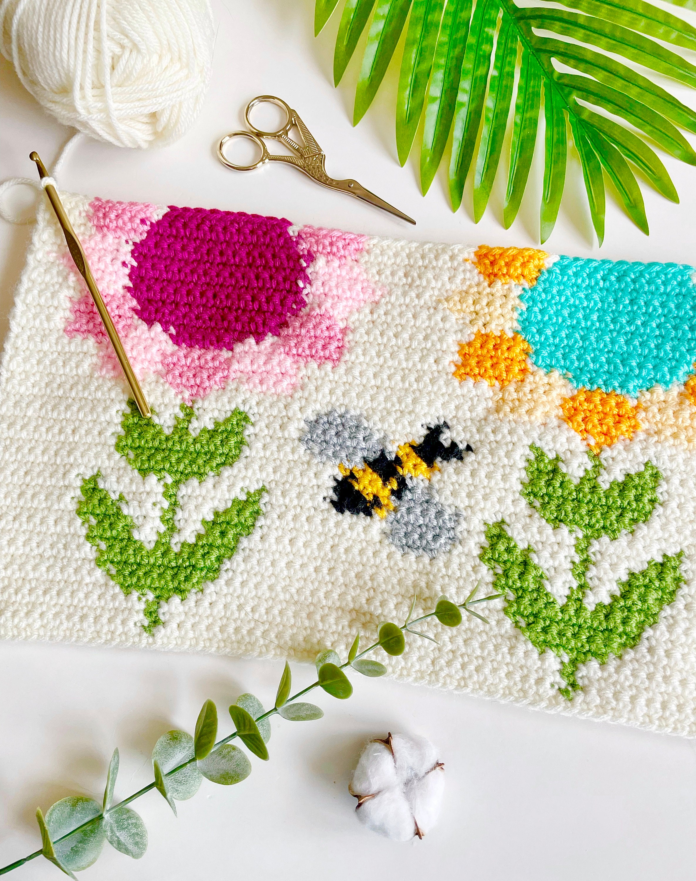 Crochet Pattern | the Flower Trio Wall Hanging | Crochet Wall Hanging ...