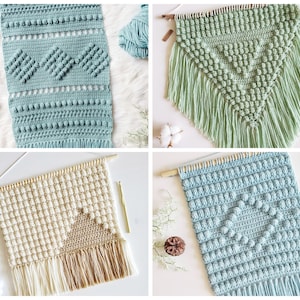 Crochet Pattern Bundle | Crochet Wall Hanging Pattern Bundle | Bobble Stitch Crochet Pattern | Instant Download | PDF | 4 PDF Downloads