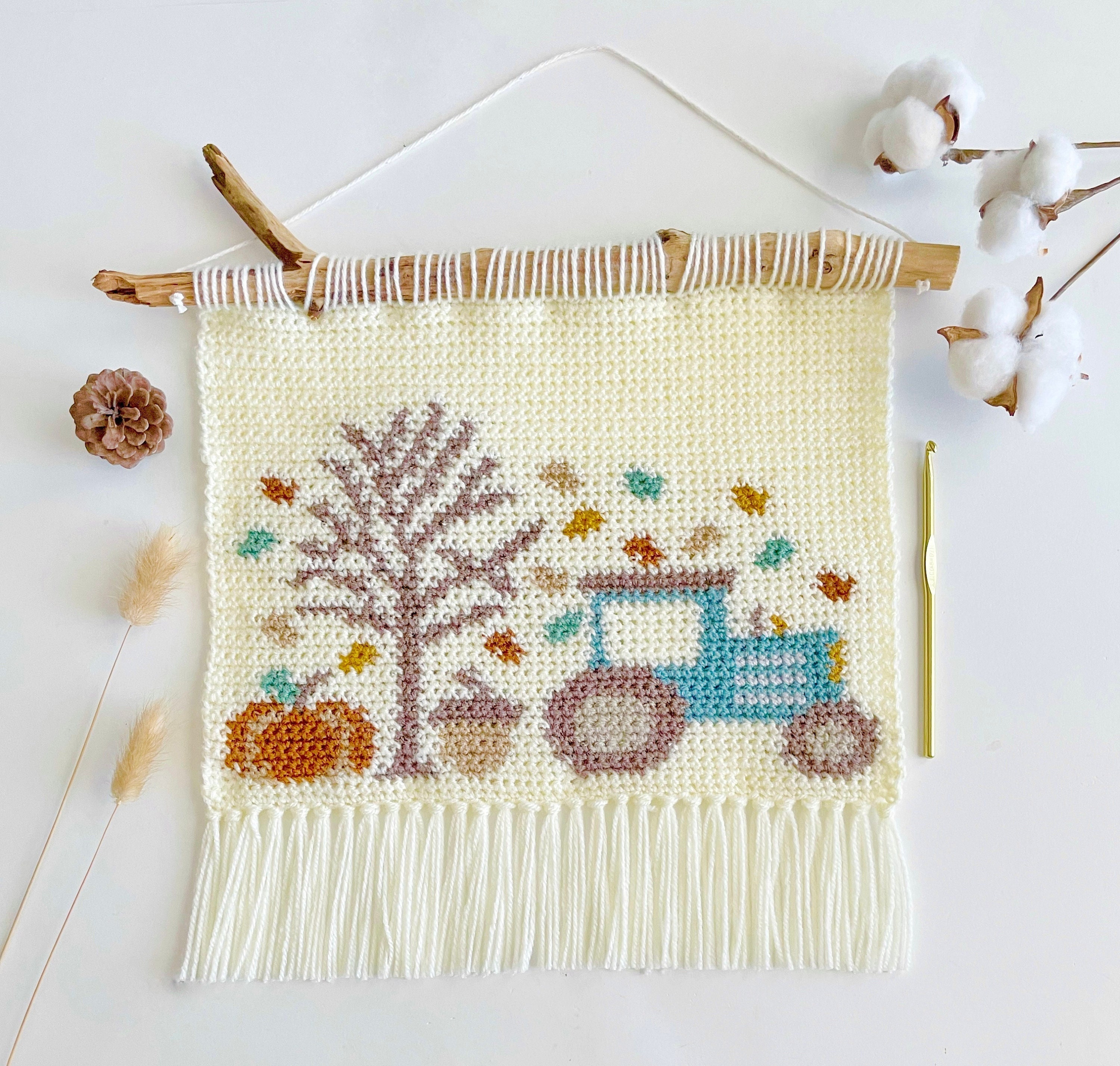 31 Framed Crochet Wall Art Patterns for Stylish, Handmade Decor 30 Crochet Pattern The Autumn Dreams Wall Hanging Wall