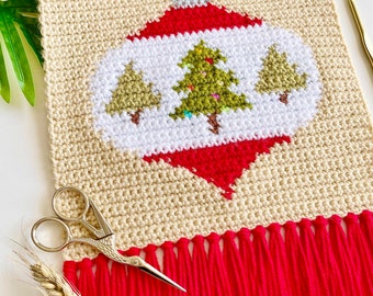 Crochet Pattern | The Oh Christmas Tree Ornament Wall Hanging | Wall Hanging Crochet Pattern | Crochet Tapestry | Crochet Christmas Tree