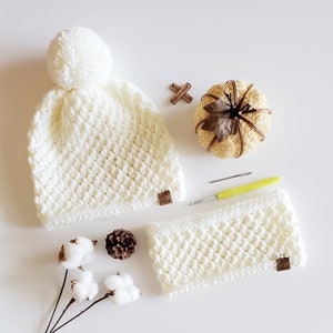 Crochet Pattern Bundle | The Jenna Beanie | The Jenna Headband | Crochet Beanie Pattern | Crochet Headband Pattern | Instant Download | PDF