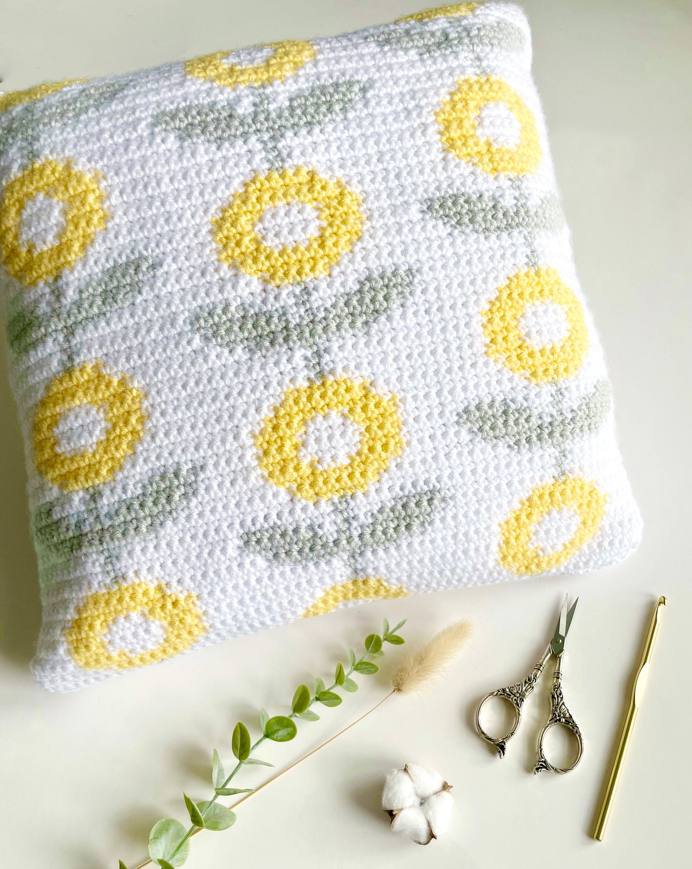 32 Flower Pillow Crochet Patterns for Cozy, Giftable Home Décor 3 Crochet Pattern The Abstract Flower Pillow Crochet Pillow