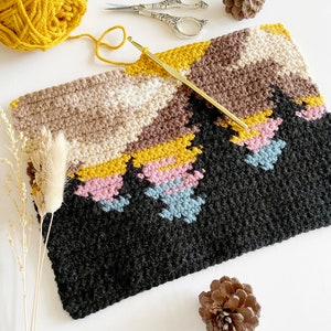 Crochet Pattern The Sunset Mini Mountainside Wall Hanging Crochet Wall Hanging Pattern Landscape Crochet Pattern Instant Download image 3