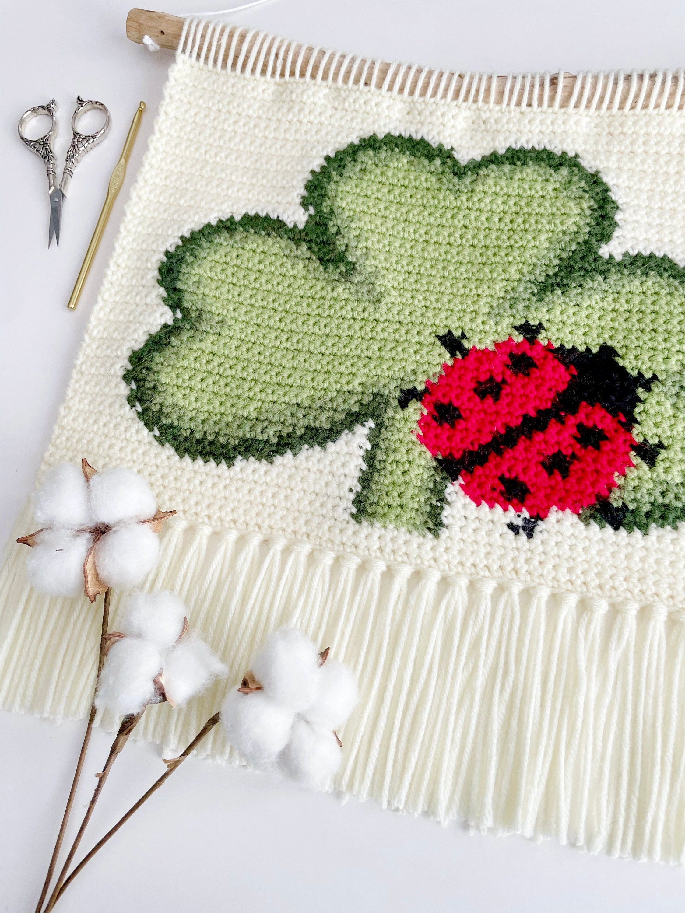 31 Framed Crochet Wall Art Patterns for Stylish, Handmade Decor 21 Crochet Pattern The Lucky LadyBug Wall Hanging Wall
