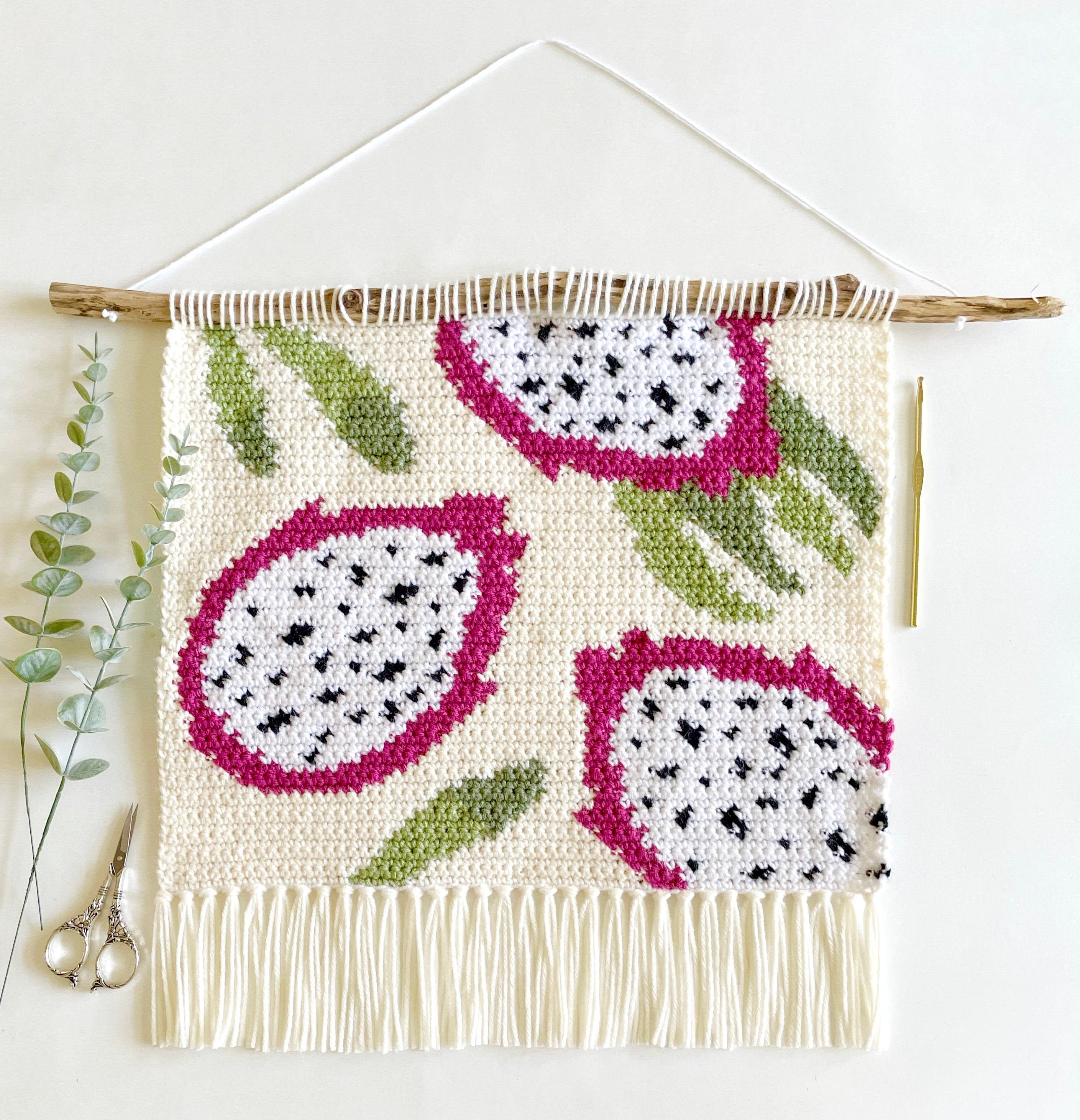 31 Framed Crochet Wall Art Patterns for Stylish, Handmade Decor 10 Crochet Pattern The Dragonfruit Tree Wall Hanging Wall