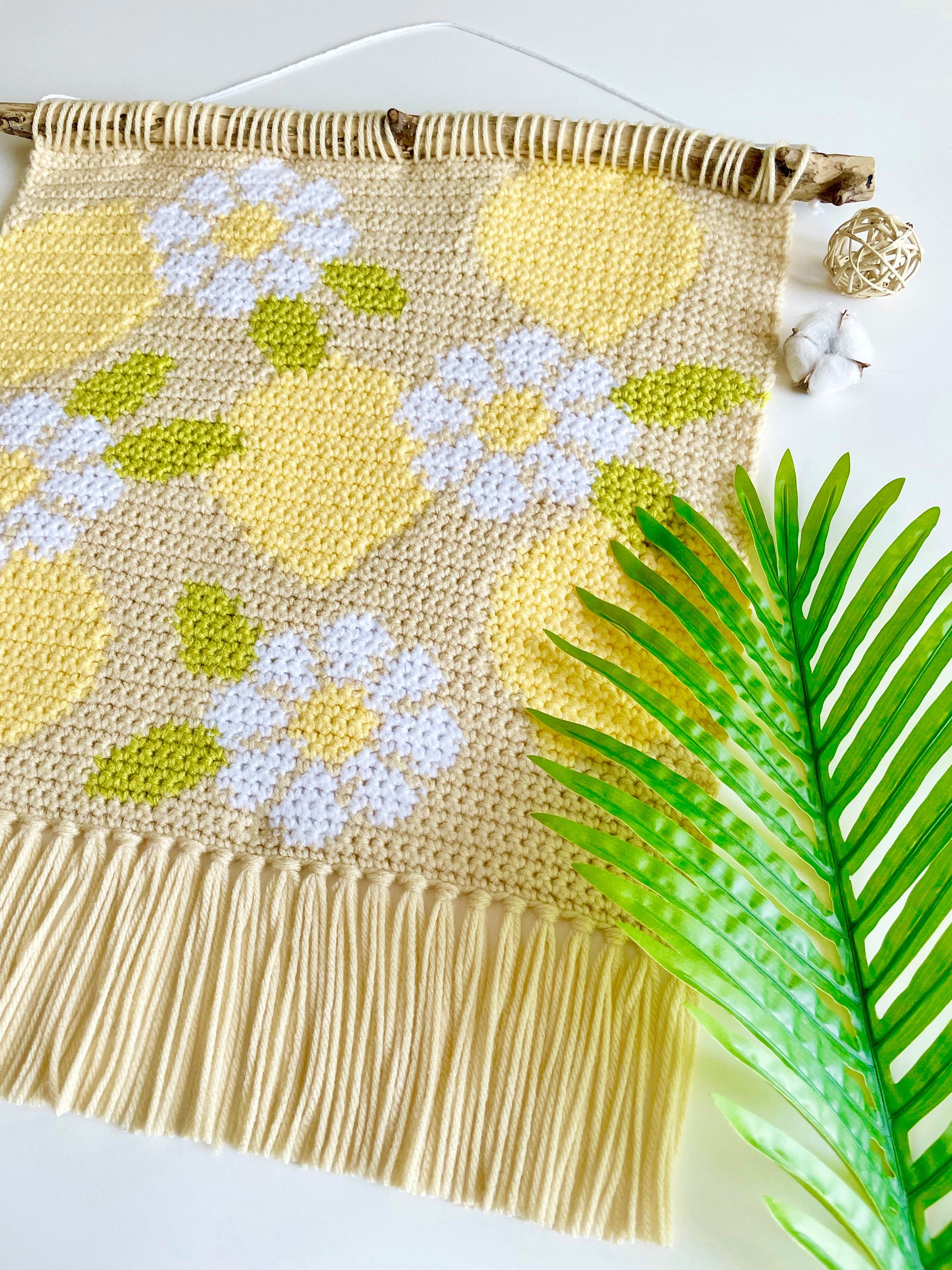 31 Framed Crochet Wall Art Patterns for Stylish, Handmade Decor 22 Crochet Pattern The Lemon Daisy Wall Hanging Wall Hanging