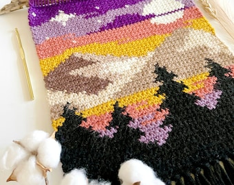 Crochet Pattern | The Sunrise Mini Mountainside Wall Hanging | Crochet Wall Hanging Pattern | Instant Download | PDF