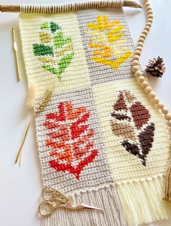 Crochet Pattern | Colors of Fall Wall Hanging | Wall Hanging Crochet Pattern | Fall Leaves Crochet Pattern | Crochet Fall Decor Pattern