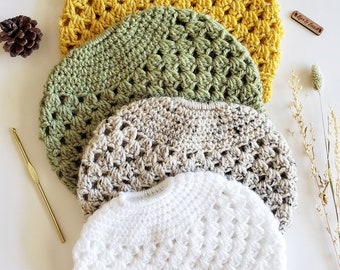 Crochet Pattern | The Autumn Cluster Messy Bun Beanie | Messy Bun Beanie Crochet Pattern | Crochet Messy Bun Hat | Instant Download | PDF