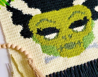 Crochet Pattern | The FrankenBride Wall Hanging | Bride of Frankenstein Crochet Pattern | Crochet Halloween Pattern | Crochet Wall Hanging