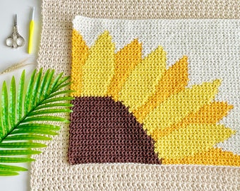 Crochet Pattern | The Sunflower Field Doormat | Doormat Crochet Pattern | Sunflower Crochet Pattern | Instant Download | PDF