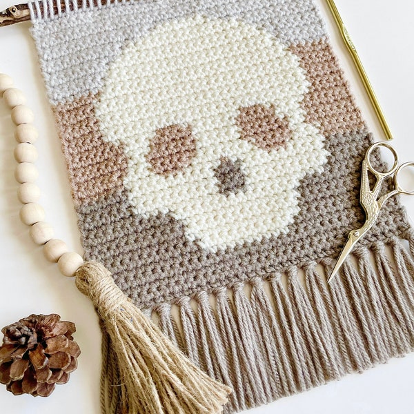 Crochet Pattern | The Simple Skull Wall Hanging | Wall Hanging Crochet Pattern | Crochet Tapestry | Crochet Skull | Instant Download | PDF