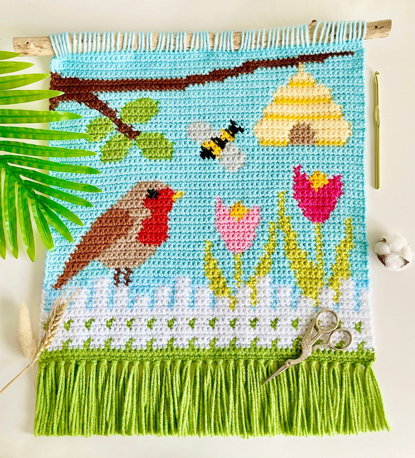 Crochet Pattern | the Spring Has Sprung Wall Hanging | Wall Hanging ...