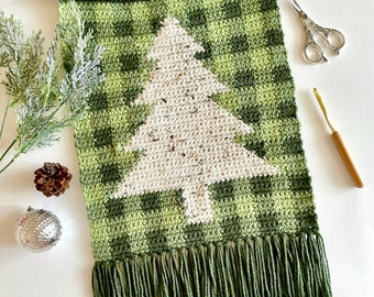 Crochet Pattern | The Plaid Christmas Tree Wall Hanging | Crochet Wall Hanging Pattern | Crochet Plaid Pattern | Instant Download | PDF