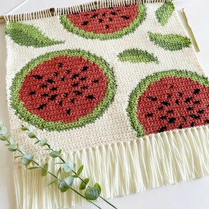 Crochet Pattern The Watermelon Garden Wall Hanging Wall Hanging Crochet Pattern Watermelon Crochet Pattern Instant Download PDF image 2