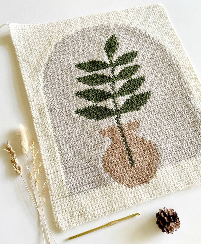 Crochet Pattern The Fern in the Window Wall Hanging Wall Hanging Crochet Pattern Crochet Plant Pattern Instant Download PDF image 2