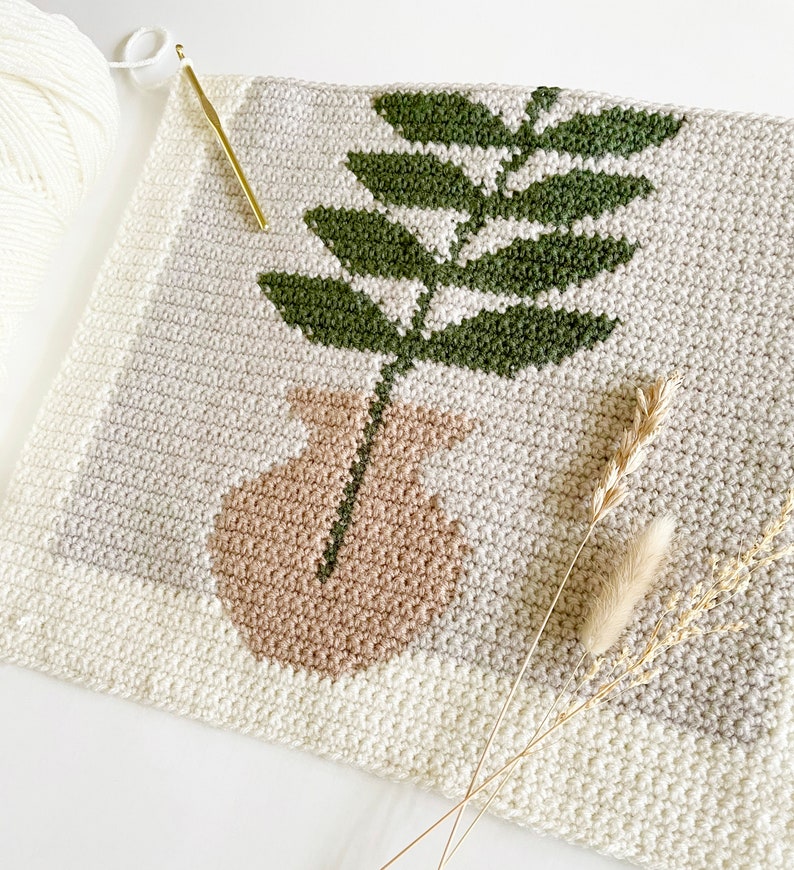 Crochet Pattern The Fern in the Window Wall Hanging Wall Hanging Crochet Pattern Crochet Plant Pattern Instant Download PDF image 4