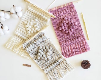 Crochet Pattern | The Mini Diamond Bobble Wall Hanging | Crochet Wall Hanging Pattern | Boho Wall Hanging Pattern | Instant Download | PDF