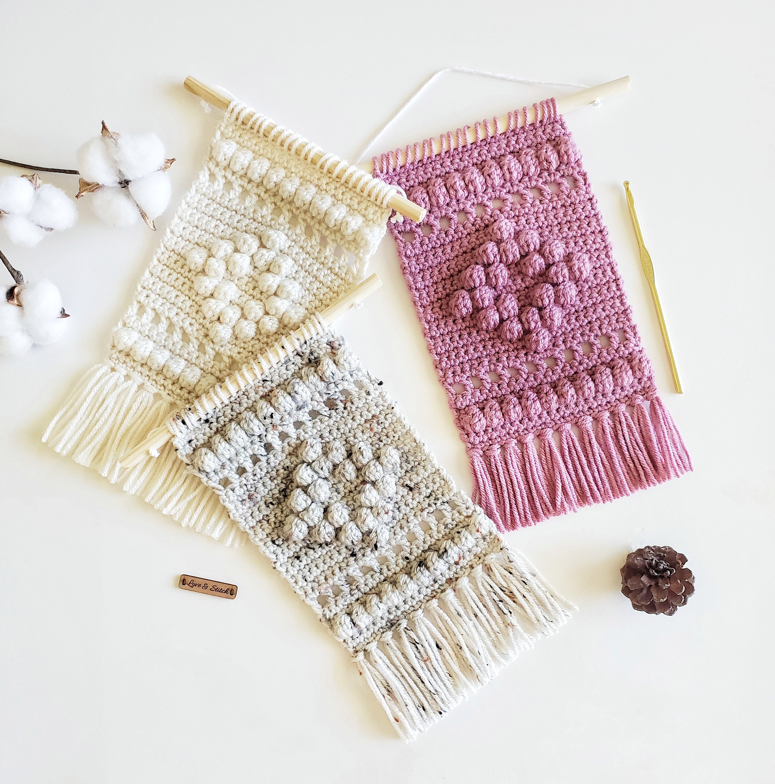 40 Boho Crochet Patterns: Unleash Your Creativity with Trendy Designs 24 Crochet Pattern The Mini Diamond Bobble Wall Hanging