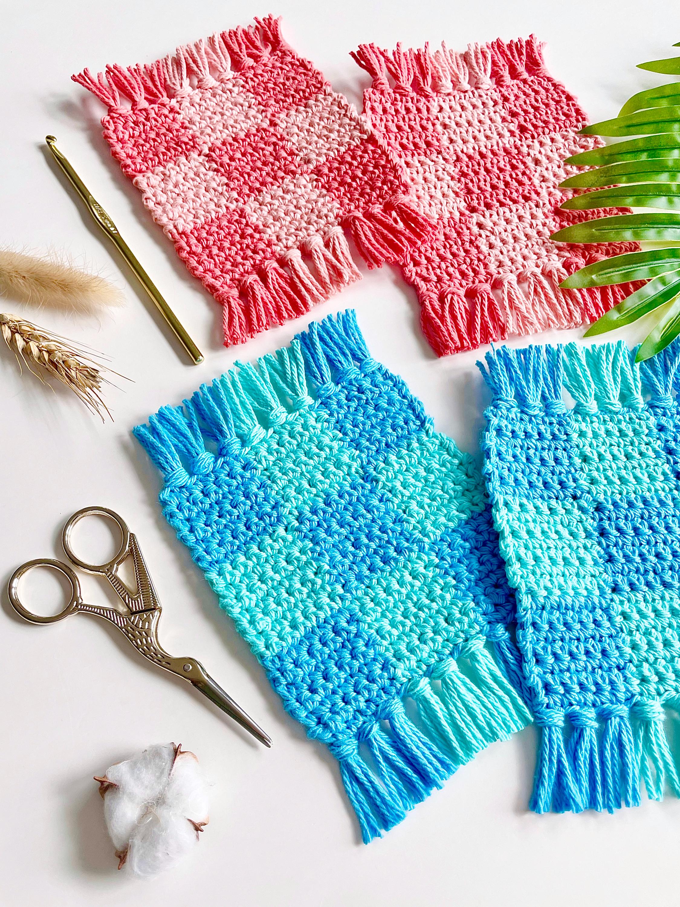 37 Mug Rug Crochet Patterns: Enhance Your Coffee Breaks in Style! 31 Crochet Pattern The Chunky Plaid Mug Rug Crochet Mug Rug